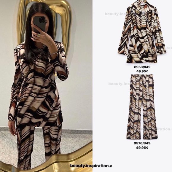 BOGGER'S FAVE! Zara 2 Piece Set Printed Pants and Matching Top Sz XS NWT - Picture 9 of 17